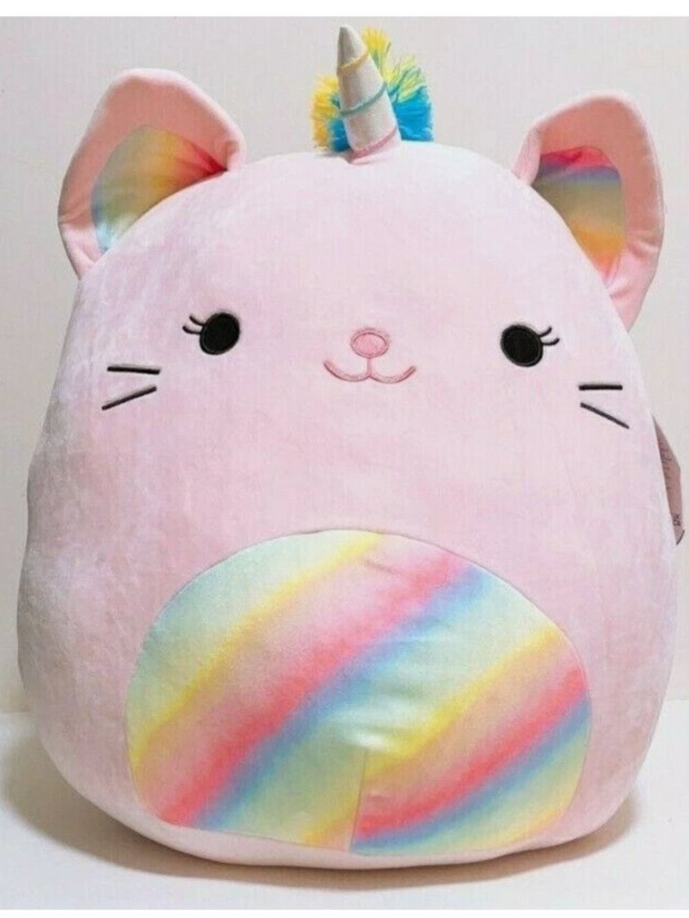 14" Squishmallows Sabrina The Pink Rainbow Caticorn Plush Kellytoy Open Eyes